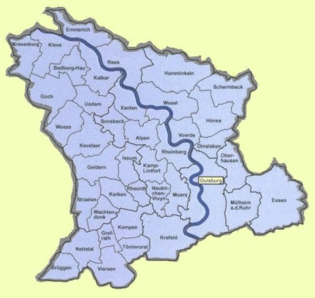 Karte des Einzugsgebiets der LVR-Johanniterschule