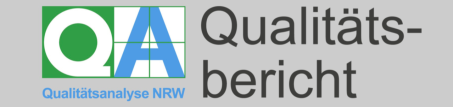 Logo der Qualitätsanalyse NRW mit den Buchstaben Q und A und dem Text "Qualitätsbericht"