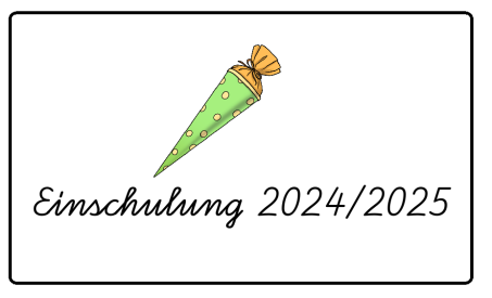 Eine Einschulungstüte mit dem Schriftzug "Einschulung 2024/2025"